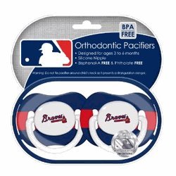 Atlanta Braves Pacifiers 2 Pack Safe BPA Free