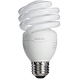 Philips 433557 23W 100-watt T2 Twister 6500K CFL Light Bulb, 4-Pack