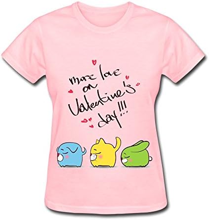 Sihan Valentine's Day Cute Cat Women's New Design Tees Size L Pink