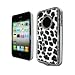 Luxury Unique Best Leopard Print Czech Rhinestone Case Cover for Apple Iphone 4 4g Crystal - Black