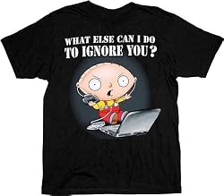Family Guy Stewie Ignore You Black T-shirt Tee