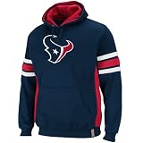 NFL Men's Houston Texans Passing Game II Long Sleeve Hooded Fleece Pullover (Navy/Cardinal/White, Medium)