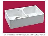 Carron Belfast 200 Ceramic White Kitchen Sink Double Bowl