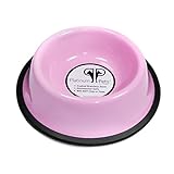 Platinum Pets 1-Cup Non-Embossed Non-Tip Cat/Puppy Bowl, Cotton Candy Pink