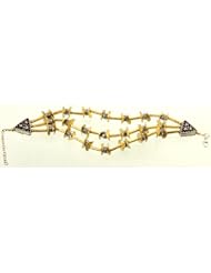 Sterling Gold Plated Three-Strand Bracelet - Sterling Silver