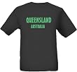 QUEENSLAND AUSTRALIA - GREEN LETTERING - State-series - Black T-shirt