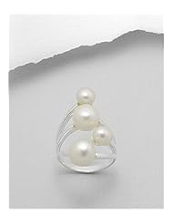 Fresh Water Pearls Ring In 92.5 Sterling Silver