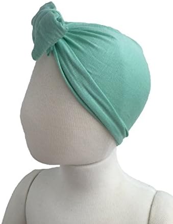 Baby Newborn Girl Turban Hat Headband Cotton Headwrap Beanie Several Colors! (0-6 Months, Turquoise)