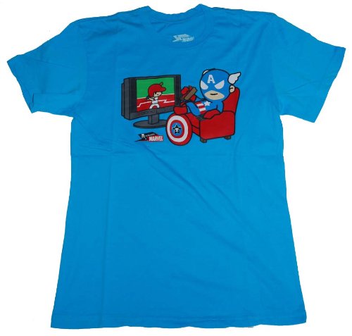  tokidoki X Marvel Men's American Pastime Sky Light Blue T-Shirt