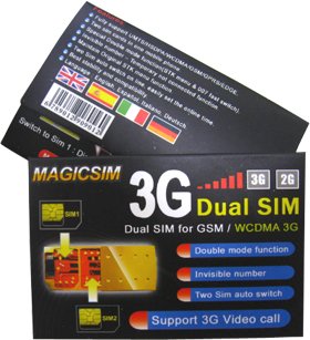 Magicsim card 3G digital Dualsim Adapter HSDPA / Umts / Videocall - no Cut - kein schneiden der Sim Karten erforderlich