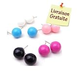 Boucles d'Oreilles Rondes Couleurs Acidulées