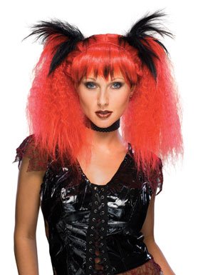 Futuristic Witch Red Wig for Scary Halloween Costume Futuristic Witch Red Wig for Scary Halloween Costume