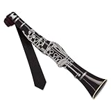 Men's Clarinet Shaped Silk Tie by Why-Knot in Black