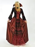 Elegant Vampire Queen Gown Dark Royalty Vampiress Theatre Costumes Gothic Style
