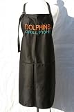 Black Embroidered Apron Dolphins grill fish