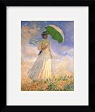 IMAGE OF Woman with Parasol (I) Framed Art Print by Claude Monet, 11.50 in. x 13.74 in. Framed