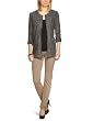 VILA CLOTHES Damen Blazer 14013405 NATURA LONG BLAZER JACKET, Gr. 40 (L), Mehrfarbig (BLACK / AOP:MELANGE)
