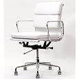 ITALMODERN Darius Low Back Office Chair, White Leather