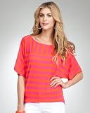 bebe Colorblock Stripe Top
