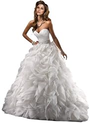 Beaded Crystal Sweetheart  Organza/Silk  Ball Gown Wedding Dress 