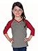 Kavio! Little Girls 3-6X Sheer Jersey Contrast V Neck Raglan 3/4 Sleeve