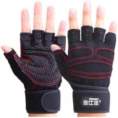 Wolfy Mens GYM Weightlifting Gloves Color Black Size L