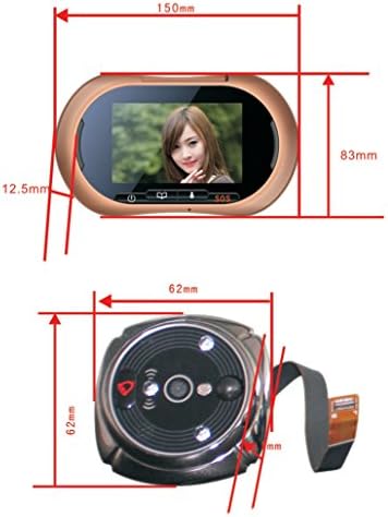 ACTOP PHV-3602 3.7inch TFT Color LCD Screen Digital Induction Doorbell Peephole Viewer Security Camera Monitor(US Plug)