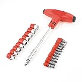 uxcell ドライバービットセット　六角ソケット　ビットセット　シルバートーン　22本入