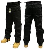 Adults Black Combats Cargo Trousers Sizes 30-50 (32W 32L)