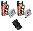 2 Canon LP-E8 Replacement Batteries 2000MAH Each Extended Life Li-ion Battery Packs for Canon EOS Digital Rebel T2i (550D) SLR Camera + 1 Hour Rapid AC/DC Charger 110/220V