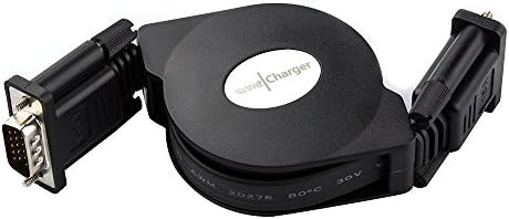 WeCharger Retractable VGA-VGA Standard 15-Pin VGA Male to VGA Male Cable 3 FT