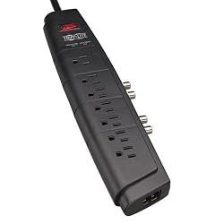 Tripp Lite HT706TSAT 7-Outlet Home Theater Surge Protector (2100 Joules, Tel/DSL/Coax)