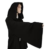 Men's Jedi Sith Robe Cloak Costume Adult Brown Black (L/XL (60
