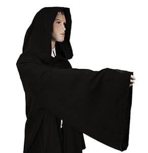 Men's Jedi Sith Robe Cloak Costume Adult Brown Black (L/XL (60