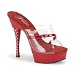 6 Inch Heel Sexy High Heel Shoes Mid Platform Heart Rhinestone Heels Red
