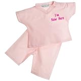 Princess Linens I'm New Here Scrubs Candystriper Pink, 12-18 Months
