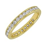 14k Yellow Gold Channel Set Diamond Eternity Band (1 cttw, H-I Color, SI2 Clarity), Size 4