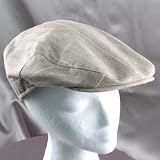 LINEN COTTON STRIPE PLAID IVY DRIVING GOLF CAP HAT SPRING BEIGE MESH S/M SMALL - MEDIUM