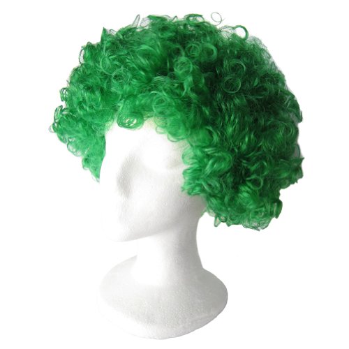 Economy Green Afro Wig ~ Halloween 1960s or 1970s Costume Party Wig (STC13037)