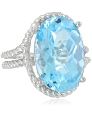 Sterling Silver Gemstone Cocktail Ring, Size 7