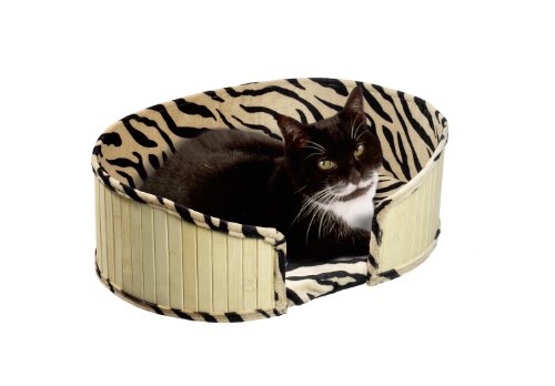 Karlie 34909 Kitty Bamboo Bett Zebra Design 45 cm, beige