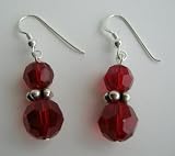Vintage Swarovski Siam Red Crystals Earrings w/ Sterling Silver (BRAND NEW)