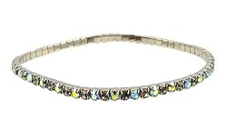 Anklet - A4 - Swarovski (tm) Crystal - Stretch ~ Black Diamond AB