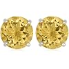 Sterling Silver 8mm Round Citrine Earrings