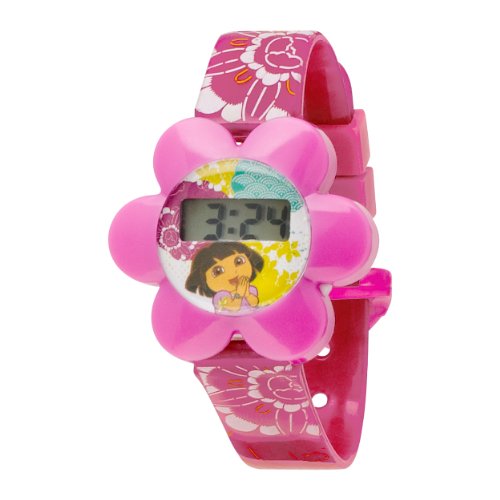 Dora the Explorer Kids DTE1052T Purple Flower Case Digital WatchTin Gift Set