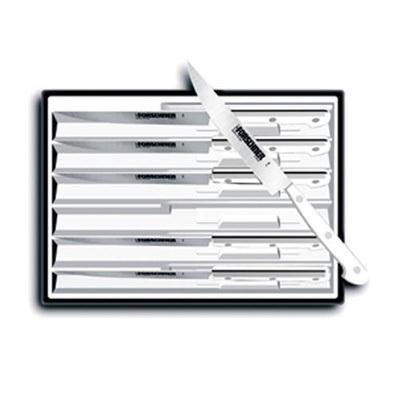 R H. Forschner by Victorinox 6-Piece 5-Inch Wavy Edge Steak Knife Set, White POM Handles