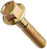 Grade 5 Yellow Zinc Plated Steel Flange Screw, Hex Drive, 3/8" - 16, 1" Length, Fully Thr