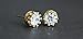 Beydodo Gold Plated Earrings for Women(Stud Earrings),Retro Crown Design Crystal Flower White CZ