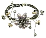 Pearl bracelet, 'Black Bouquet'