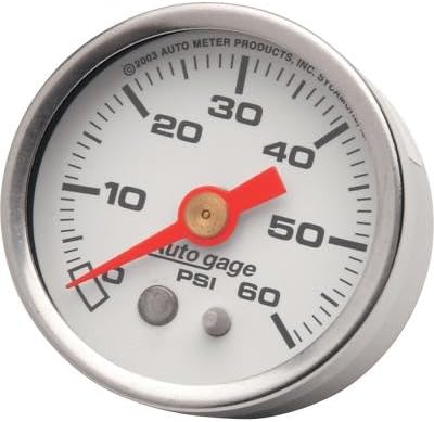 BKRider Auto Meter 1 5/8 Pressure Gauges White Face for Harley-Davidson (ZZ 2212-0004)